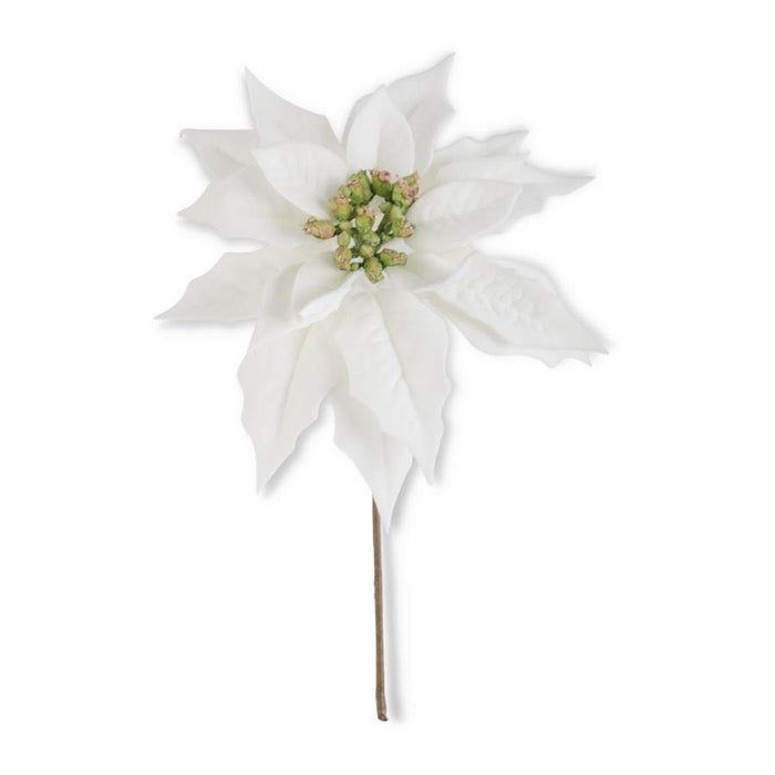 White Poinsettia Pick