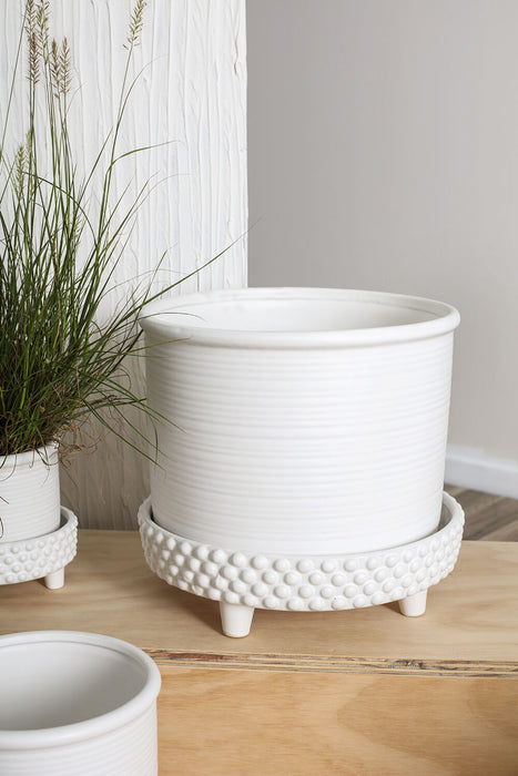 Jane Footed Pot - White