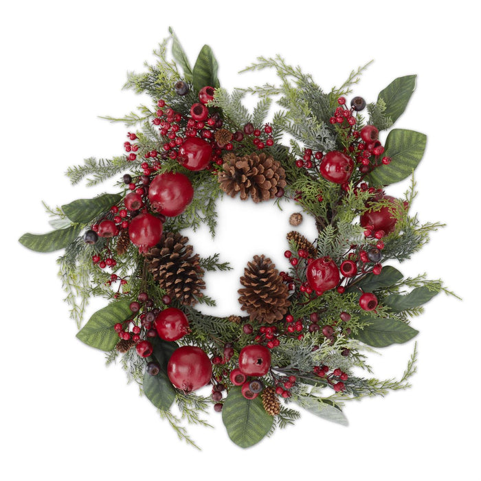 Mixed Pine Wreath w/Magnolia Pomegranate