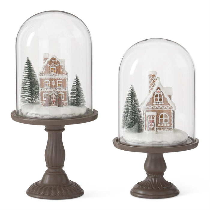 LED Gingerbread House Cloche
