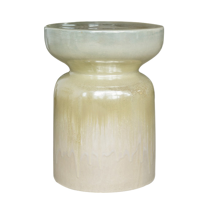 Blue & Beige Ceramic Glaze Stool