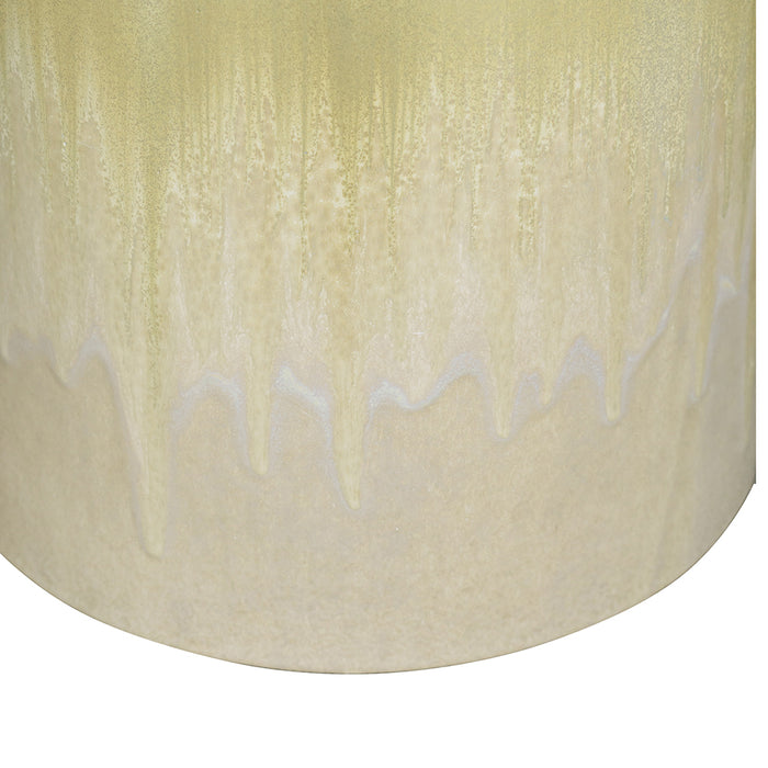 Blue & Beige Ceramic Glaze Stool