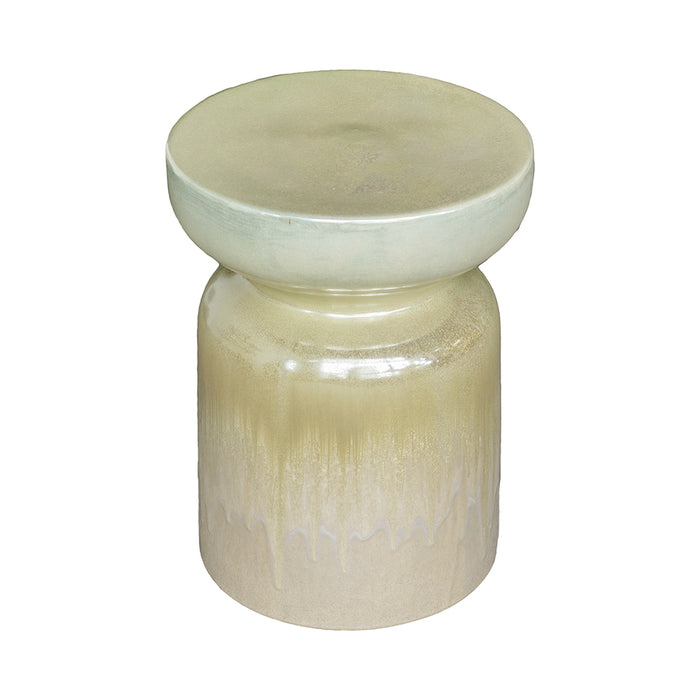 Blue & Beige Ceramic Glaze Stool