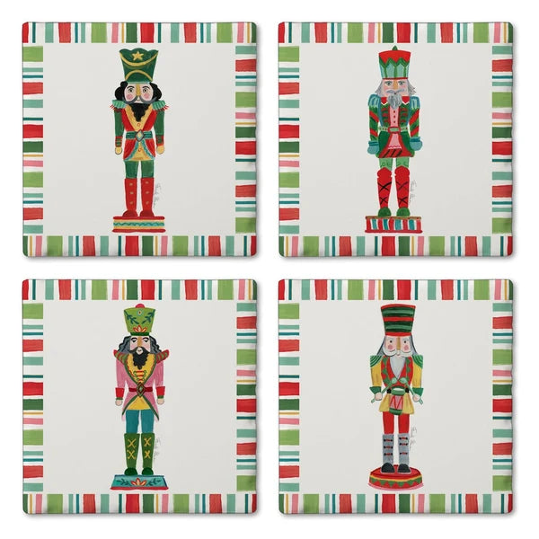 Nutcrackers Set Of 4 Assorted Coasters