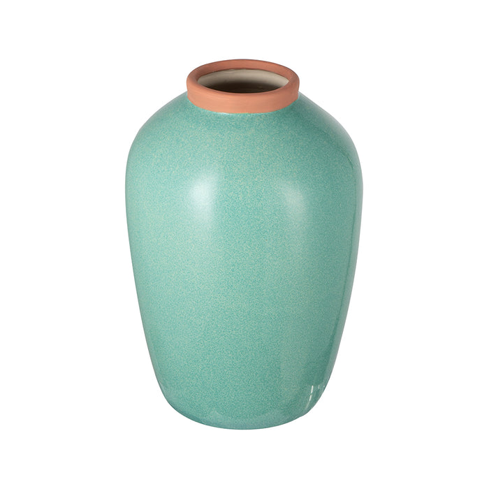 Teal Blue Ceramic Flower Vase