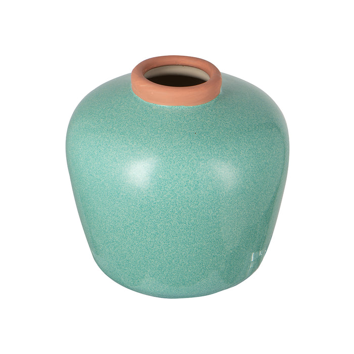 Teal Blue Ceramic Flower Vase