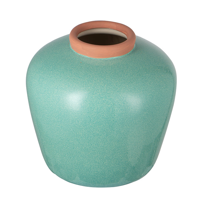 Teal Blue Ceramic Flower Vase