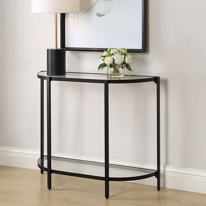 Black Half Moon Console Table