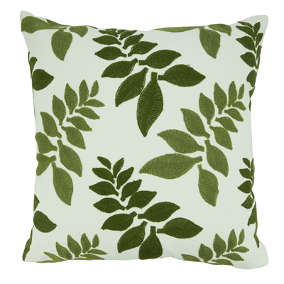 Crewel Down Filled Pillow - Grass