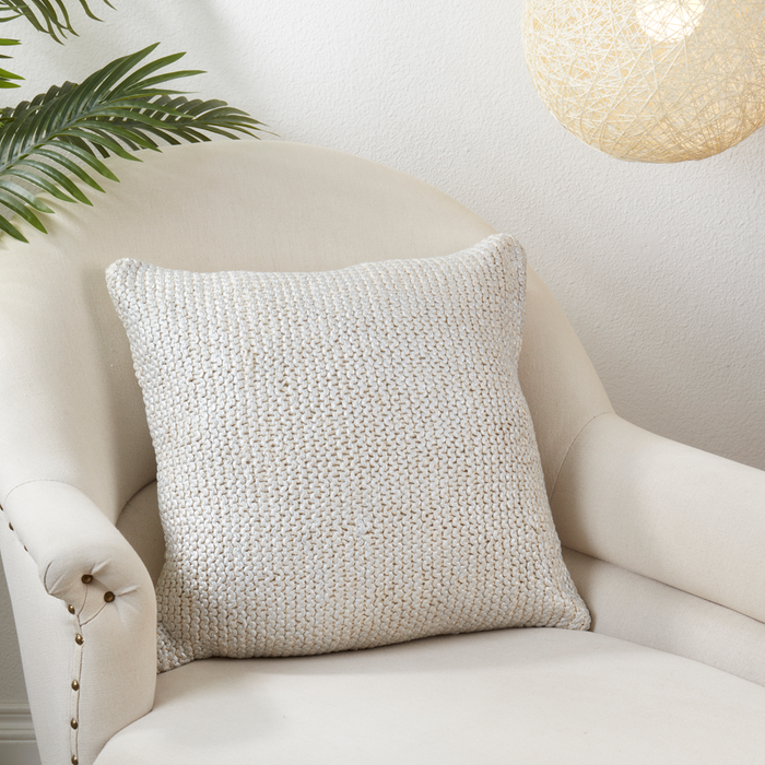 Knitted Design Ivory Down Pillow