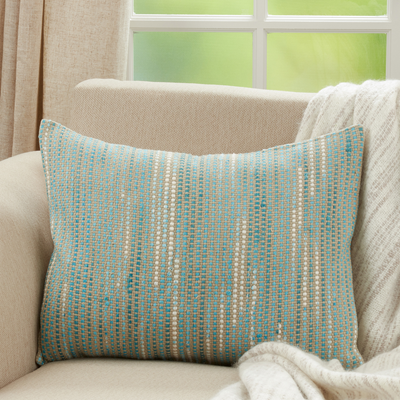 Striped Woven Poly Filled Pillow - Blue