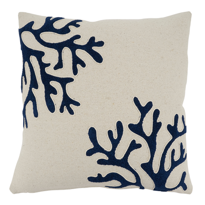Coral Poly Filled Pillow - Ivory