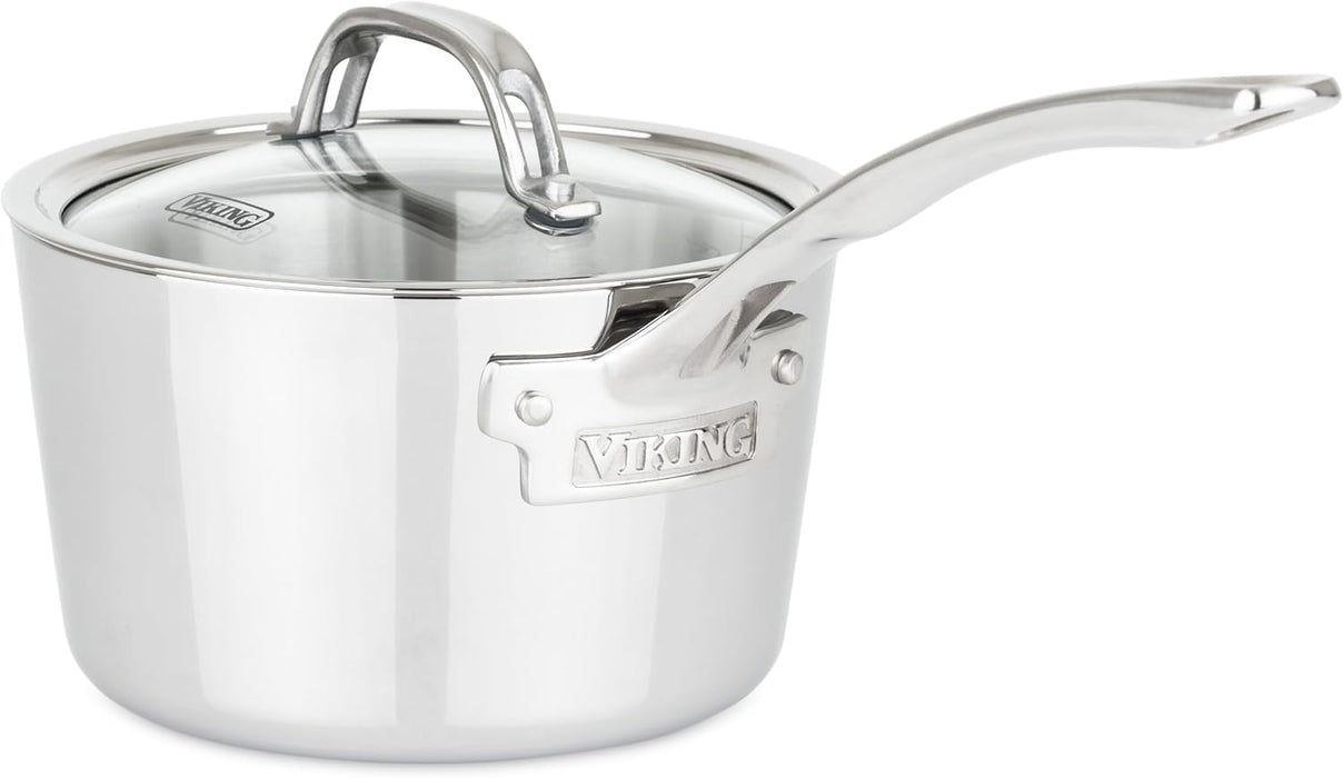 Contemporary 3-Ply Stainless Steel 2.4Qt. Sauce Pan