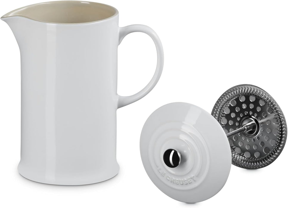 34oz Coffee Pot & Press - White