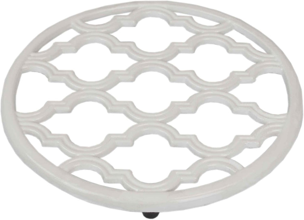Cast Iron Trivet - Lattice White