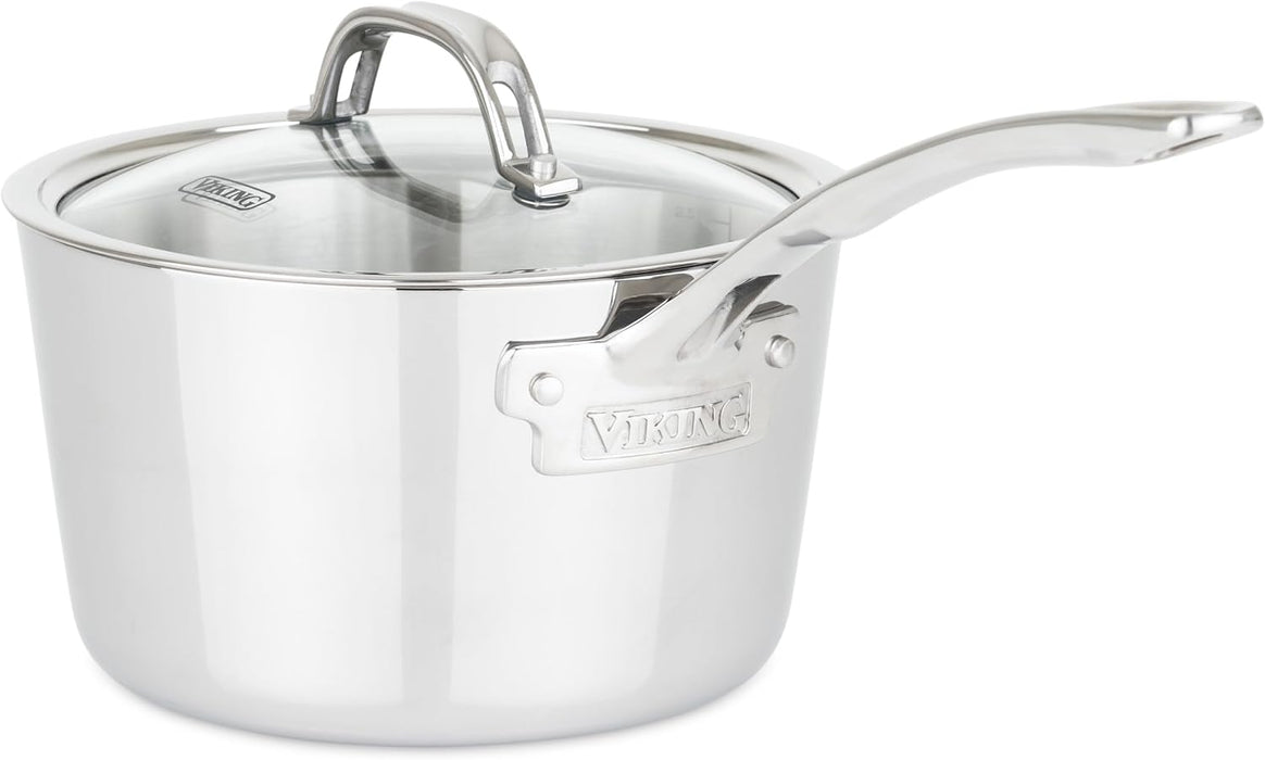 Contemporary 3-Ply Stainless Steel 3.4Qt. Sauce Pan