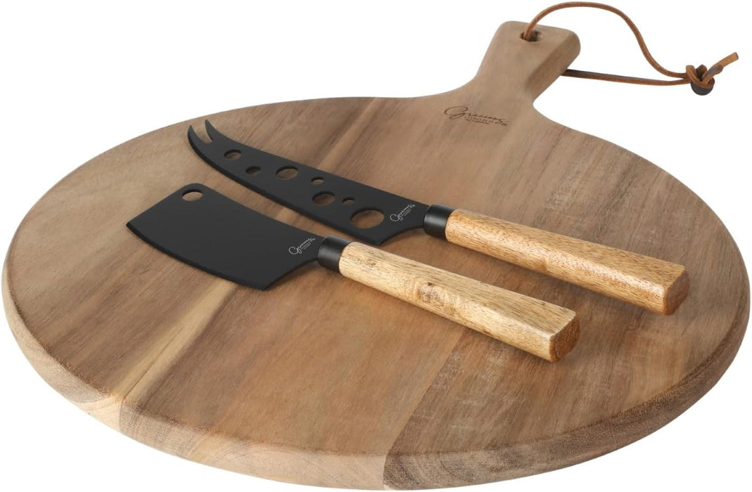 3pc. Charcuterie Serving Board w/Knives Set