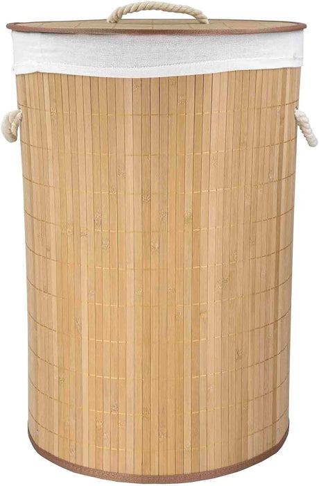 Bamboo Round Folding Hamper