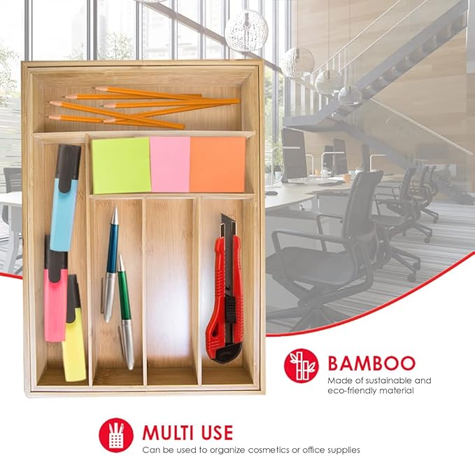 Bamboo Expandable Cutlery Tray