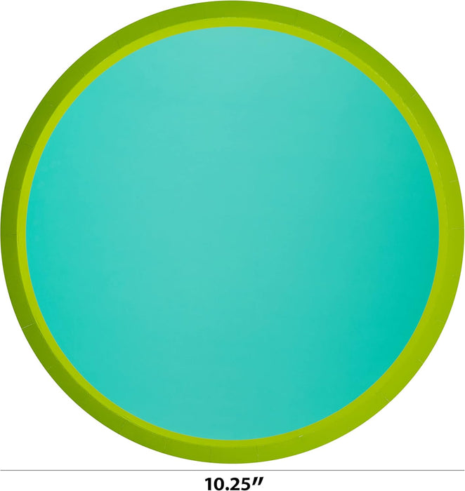 8pk. Kailo Teal Green Disposable Dinner Plates