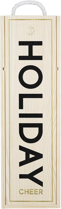 Holiday Cheer Wood Wine Box
