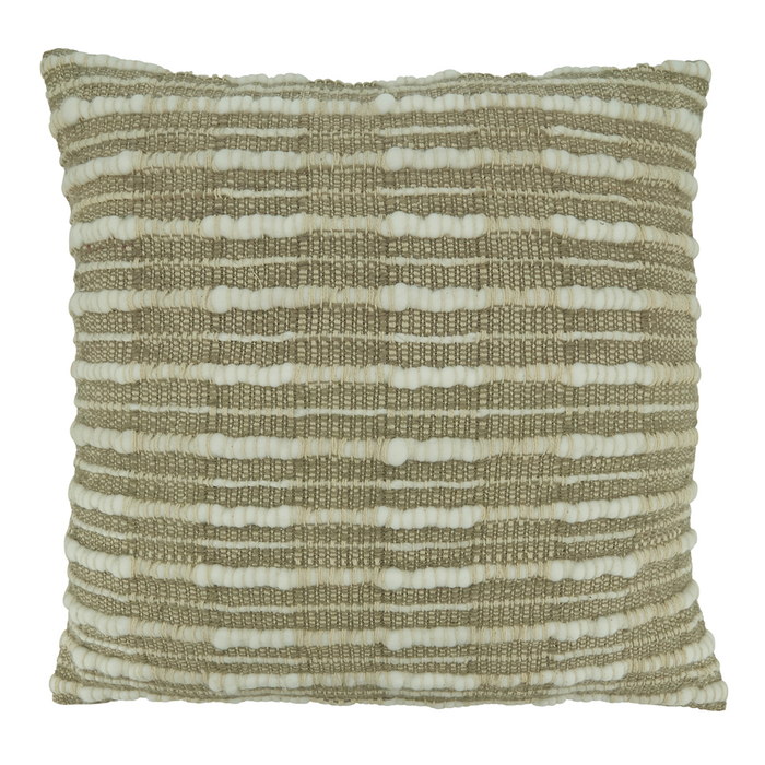 Woven Grey Stripe Poly Pillow