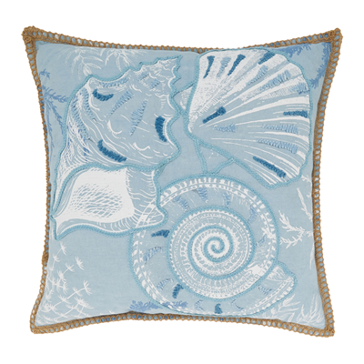 Blue Nautical Print Poly Filled Pillow