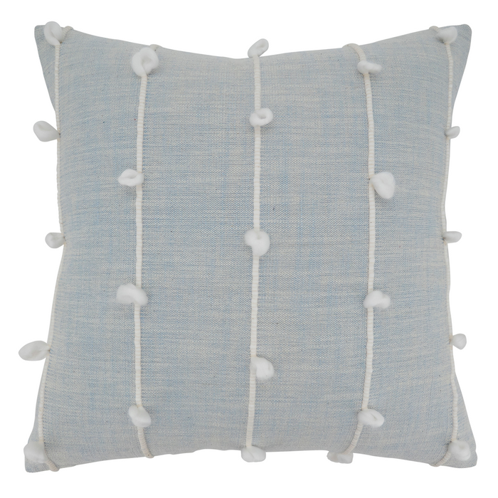 Knotted Line Poly Light Blue Pillow