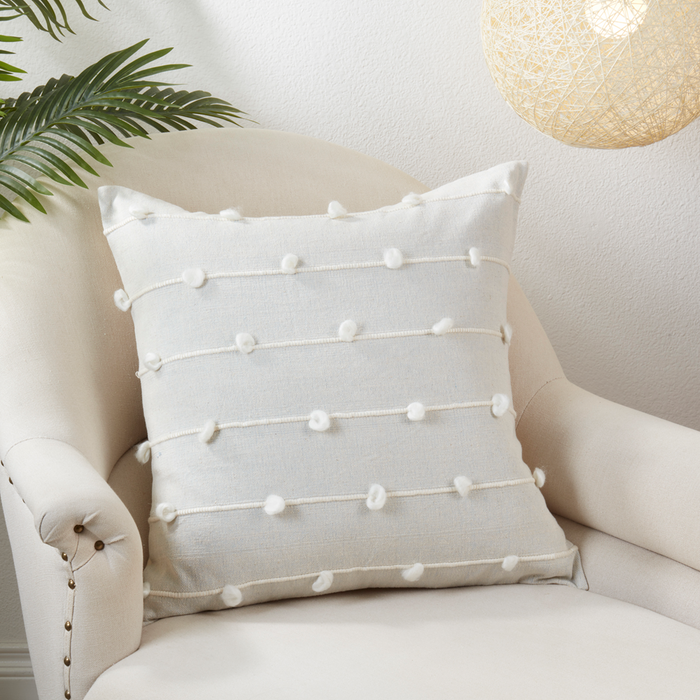 Knotted Line Poly Light Blue Pillow
