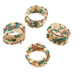 Multi Beaded Napkin Rings - Set of 4