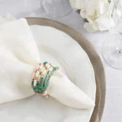 Multi Beaded Napkin Rings - Set of 4