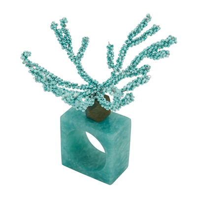 Beaded Resin Napkin Rings- set of 4