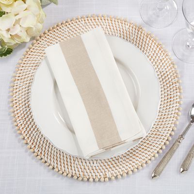 Classic Striped Napkins - Taupe