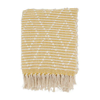 Diamond Woven Yellow Throw