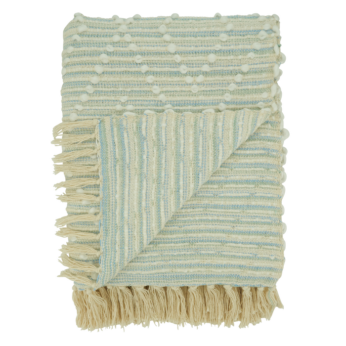 Stripe & Diamond Aqua Throw
