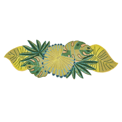 Beaded Tropical Leaves Runner
