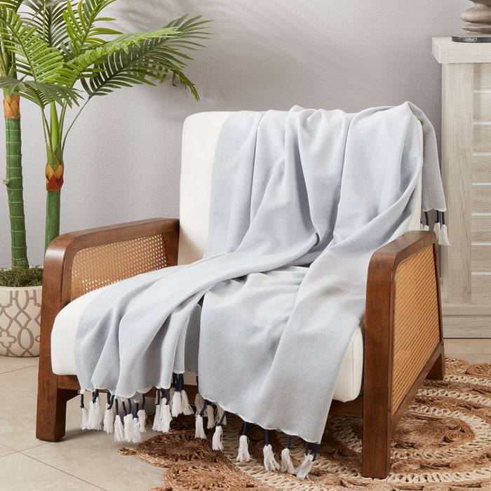 Tassel Chambray Throw