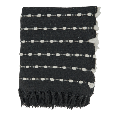 Striped Throw Black