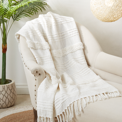 Tufted Throw - White