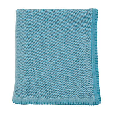Aqua Whipped Stitched Throw