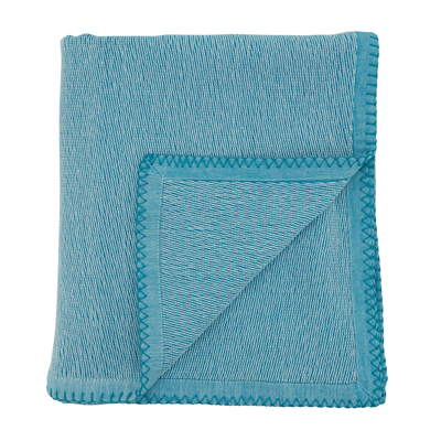 Aqua Whipped Stitched Throw
