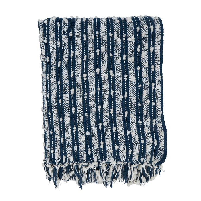 Striped Navy Blue Throw