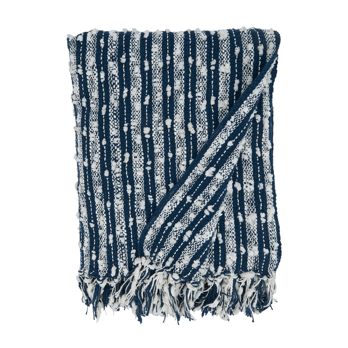Striped Navy Blue Throw