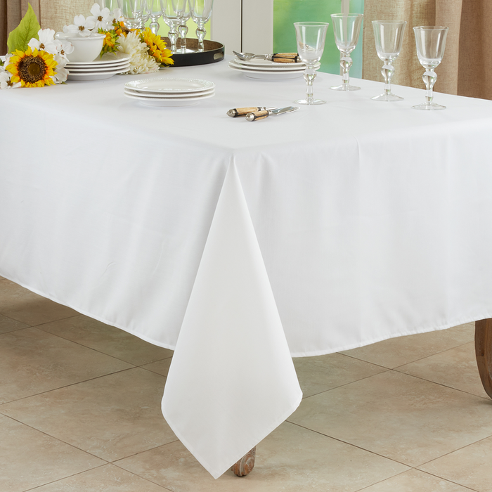 Everyday Design White Oblong Tablecloth