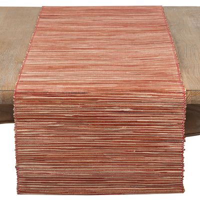 Shimmering Woven Nubby Runner - Rust