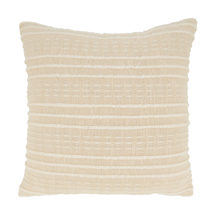 Striped Woven Poly Natural Pillow