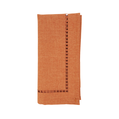Laser-Cut Hemstitch Napkins - Rust