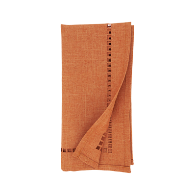 Laser-Cut Hemstitch Napkins - Rust