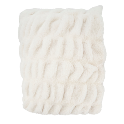 Faux Rabbit Fur Throw - white