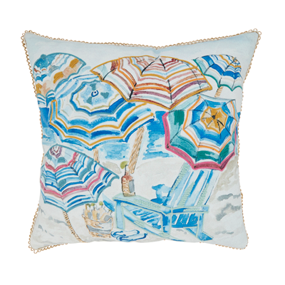 Beach Umbrellas Pillow - Outdoor